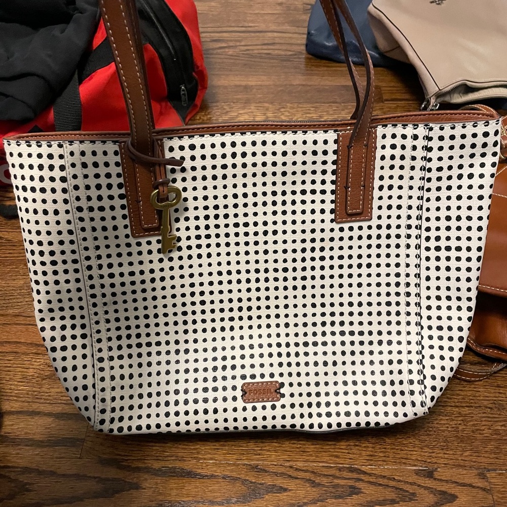 fossil polka dot purse